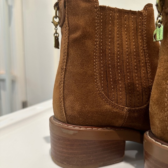 Coach Bowery Suede Chelsea Boots in Cognac - Picture 6 of 7
